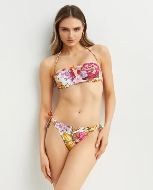 Wiązany dół od bikini z kwiatowym printem
