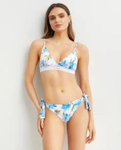 Wiązany dół od bikini z kwiatowym printem