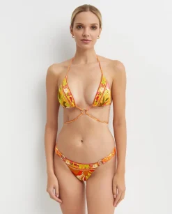 Wiązany top od bikini w kwiatowy wzór