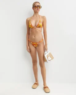 Wiązany top od bikini w kwiatowy wzór