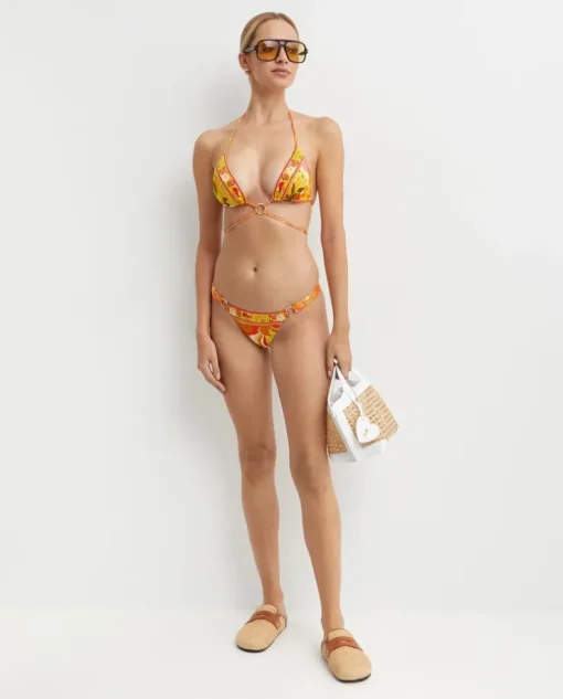 Wiązany top od bikini w kwiatowy wzór