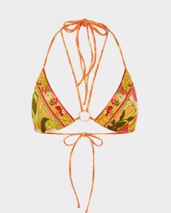 Wiązany top od bikini w kwiatowy wzór