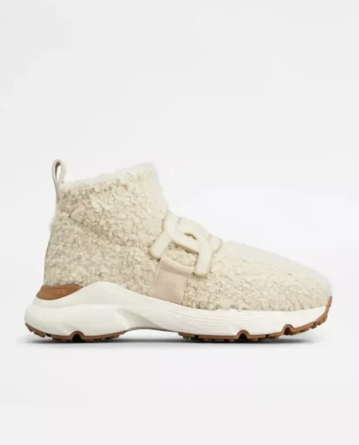 Wysokie kremowe sneakersy