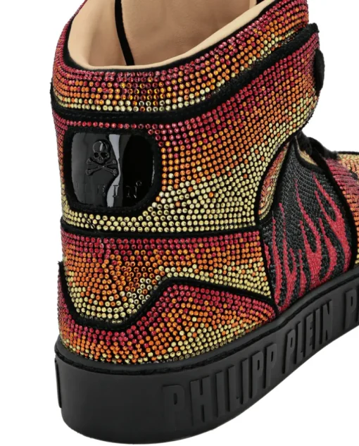 Wysokie sneakersy ze zdobieniem z motywem płomieni