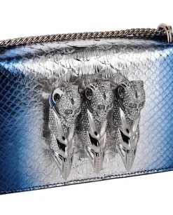 Zamszowa kopertówka z ćwiekami Skull Clutch