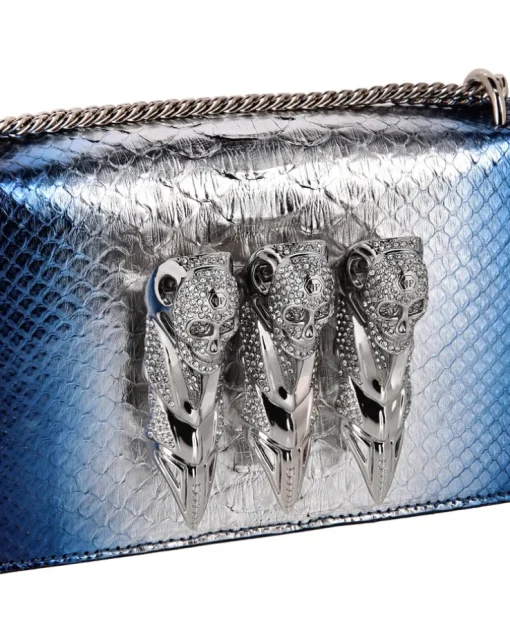 Zamszowa kopertówka z ćwiekami Skull Clutch