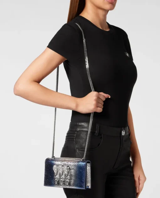 Zamszowa kopertówka z ćwiekami Skull Clutch