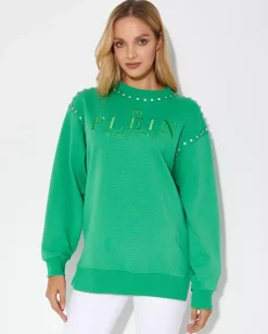 Zielona bluza z kryształami Stones