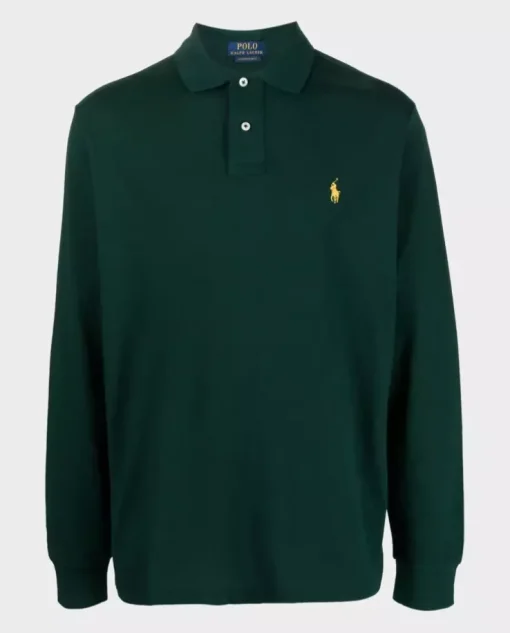 Zielona bluzka polo Custom Slim Fit