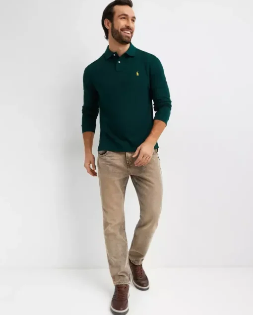 Zielona bluzka polo Custom Slim Fit