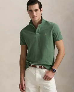 Zielona koszulka polo Custom Slim Fit