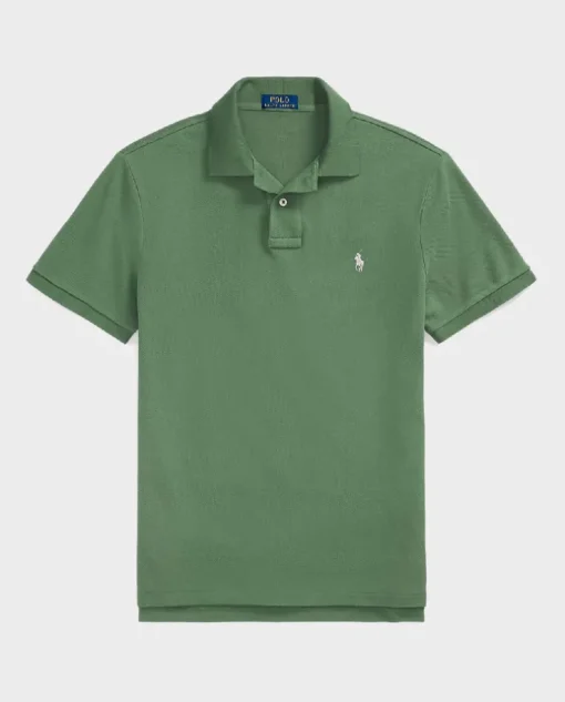Zielona koszulka polo Custom Slim Fit