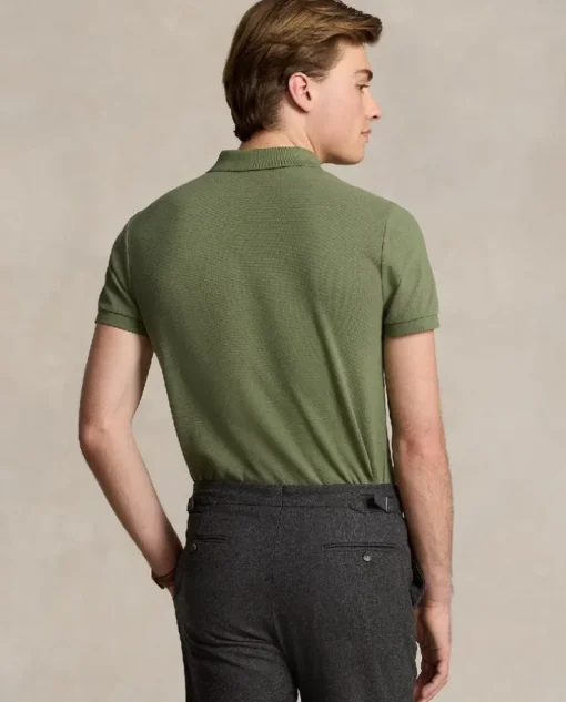 Zielona koszulka polo Custom Slim Fit