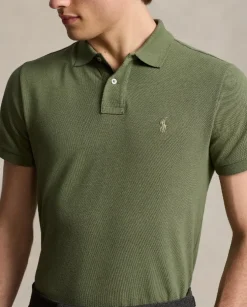 Zielona koszulka polo Custom Slim Fit