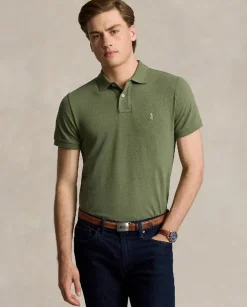 Zielona koszulka polo z logo Slim Fit