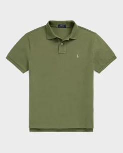 Zielona koszulka polo z logo Slim Fit
