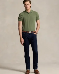 Zielona koszulka polo z logo Slim Fit