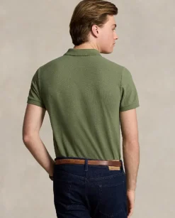 Zielona koszulka polo z logo Slim Fit