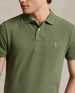 Zielona koszulka polo z logo Slim Fit