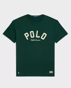 Zielona koszulka z logo Classic Fit