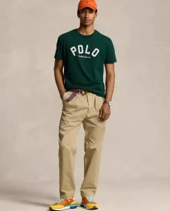 Zielona koszulka z logo Classic Fit