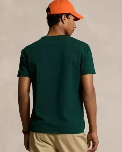 Zielona koszulka z logo Classic Fit