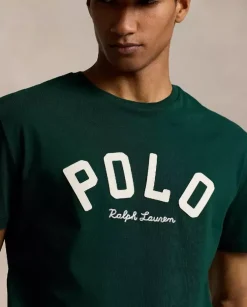 Zielona koszulka z logo Classic Fit