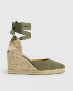 Zielone espadryle na koturnie Joyce