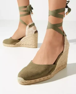 Zielone espadryle na koturnie Joyce