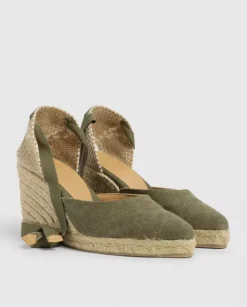 Zielone espadryle na koturnie Joyce