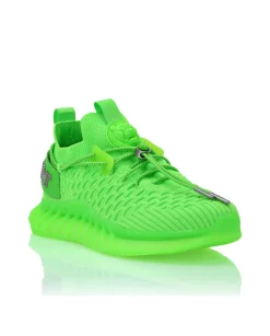 Zielone sneakersy sportowe z logo