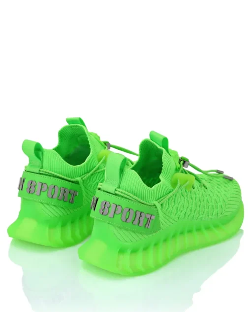 Zielone sneakersy sportowe z logo