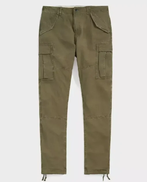 Zielone spodnie cargo Slim Fit