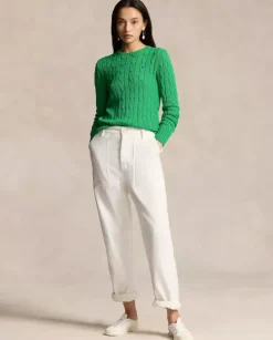 Zielony sweter Slim Fit z logo