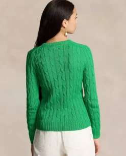 Zielony sweter Slim Fit z logo