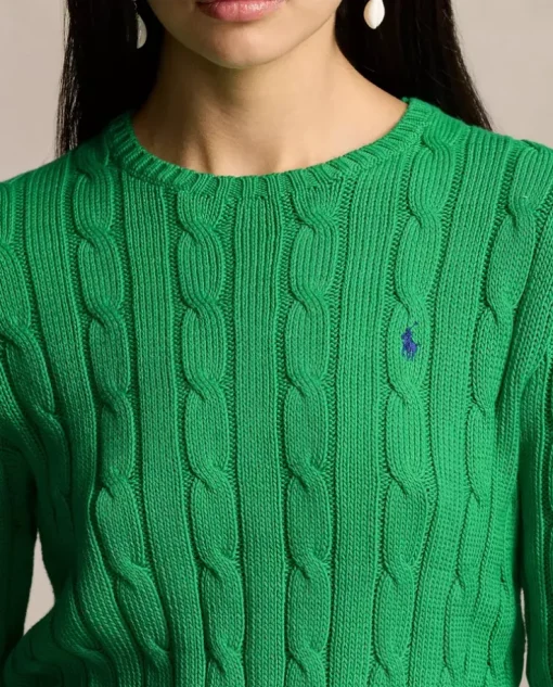 Zielony sweter Slim Fit z logo