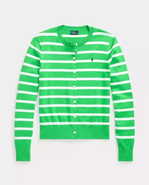 Zielony sweter w paski