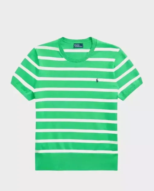 Zielony sweter w paski