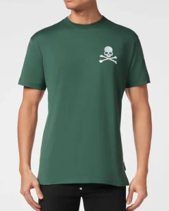 Zielony t-shirt z czaszką
