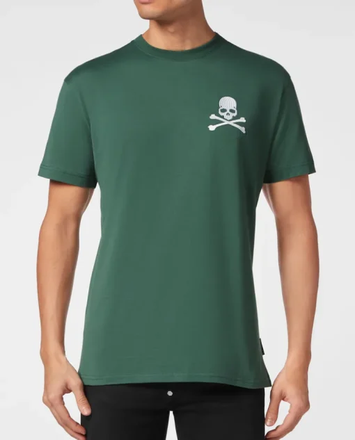 Zielony t-shirt z czaszką