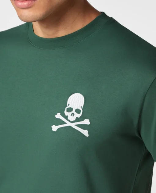 Zielony t-shirt z czaszką