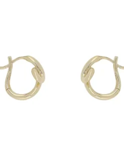 Złote kolczyki Wave Hoops