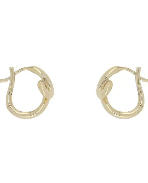 Złote kolczyki Wave Hoops