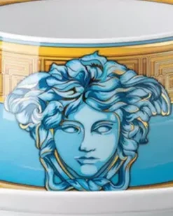 Złoto-błękitna filiżanka do herbaty Blue Coin
