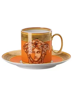 Złoto-pomarańczowa filiżanka do kawy Versace Orange Coin
