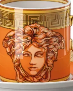 Złoto-pomarańczowa filiżanka do kawy Versace Orange Coin