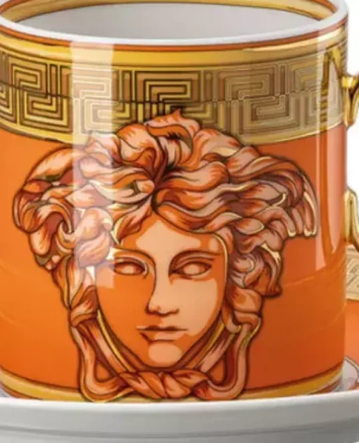Złoto-pomarańczowa filiżanka do kawy Versace Orange Coin