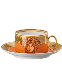Złoto-pomarańczowa filiżanka do herbaty Medusa Orange Coin