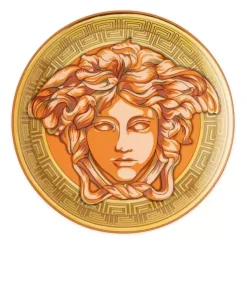Złoto-pomarańczowy talerz Versace Orange Coin