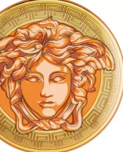 Złoto-pomarańczowy talerz Versace Orange Coin